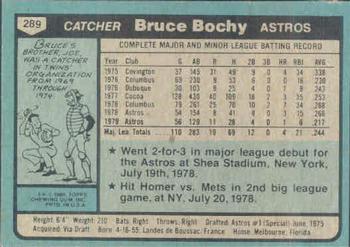 1980 Topps #289 Bruce Bochy Back