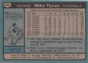 1980 Topps #486 Mike Tyson Back