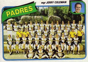 1980 Topps #356 San Diego Padres / Jerry Coleman Front