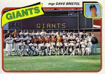1980 Topps #499 San Francisco Giants / Dave Bristol Front