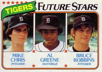 1980 Topps #666 Tigers Future Stars (Mike Chris / Al Greene / Bruce Robbins) Front
