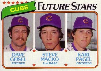 1980 Topps #676 Cubs Future Stars (Dave Geisel / Steve Macko / Karl Pagel) Front