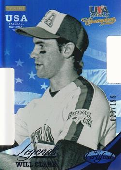 2013 Panini USA Baseball Champions - Legends Certified Die Cuts Mirror Blue #8 Will Clark Front