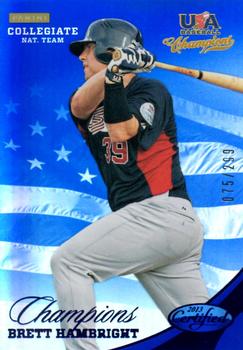2013 Panini USA Baseball Champions - National Team Mirror Blue #136 Brett Hambright Front