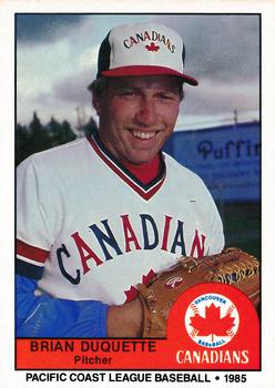 1985 Cramer Vancouver Canadians #212 Bryan Duquette Front