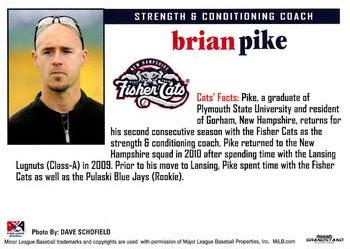 2011 Grandstand New Hampshire Fisher Cats #NNO Brian Pike Back