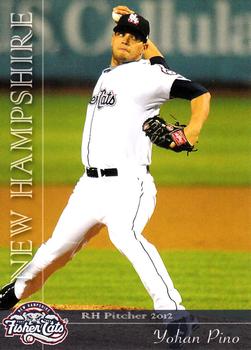 2012 Grandstand New Hampshire Fisher Cats #10 Yohan Pino Front