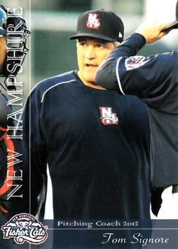 2012 Grandstand New Hampshire Fisher Cats #2 Tom Signore Front