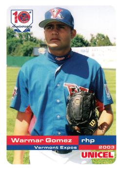 2003 Grandstand Vermont Expos #NNO Warmar Gomez Front
