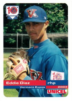 2003 Grandstand Vermont Expos #NNO Eddie Diaz Front