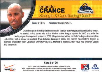 2013 Brandt Verizon Trenton Thunder #6 Orlando Crance Back
