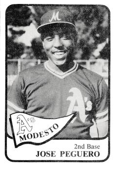 1986 Chong Modesto A's #17 Jose Peguero Front