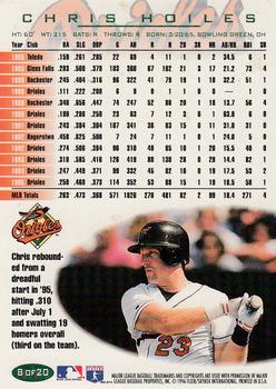 1996 Fleer Baltimore Orioles #8 Chris Hoiles Back
