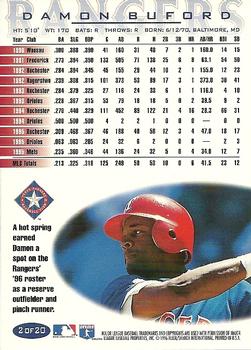 1996 Fleer Texas Rangers #2 Damon Buford Back