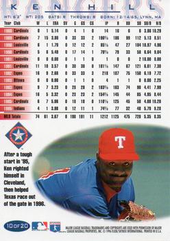 1996 Fleer Texas Rangers #10 Ken Hill Back