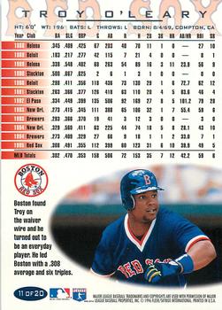 1996 Fleer Boston Red Sox #11 Troy O'Leary Back