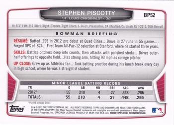 2013 Bowman - Prospects Hometown #BP52 Stephen Piscotty Back