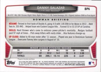 2013 Bowman - Prospects Hometown #BP6 Danny Salazar Back