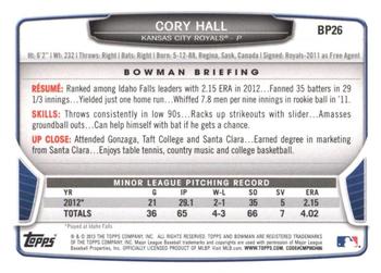 2013 Bowman - Prospects Purple #BP26 Cory Hall Back