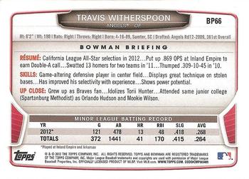 2013 Bowman - Prospects Purple #BP66 Travis Witherspoon Back