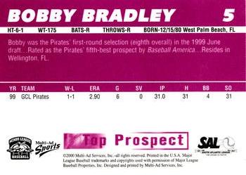 2000 Multi-Ad South Atlantic League Top Prospects #5 Bobby Bradley Back