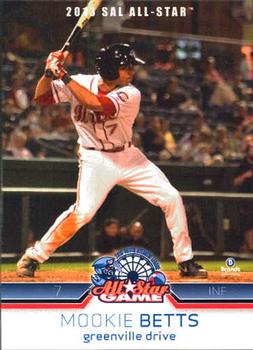 2013 Brandt South Atlantic League South Division All-Stars #2 Mookie Betts Front