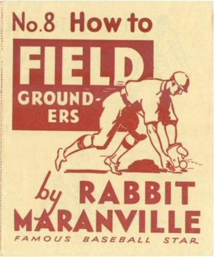 1936 National Chicle Rabbit Maranville How to... (R344) #8 How to Field Grounders Front