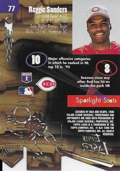 1996 Topps Laser #77 Reggie Sanders Back