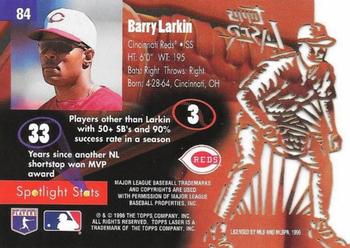 1996 Topps Laser #84 Barry Larkin Back