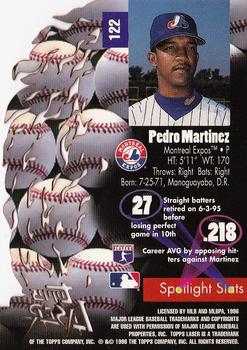 1996 Topps Laser #122 Pedro Martinez Back