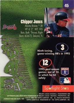 1996 Topps Laser #45 Chipper Jones Back