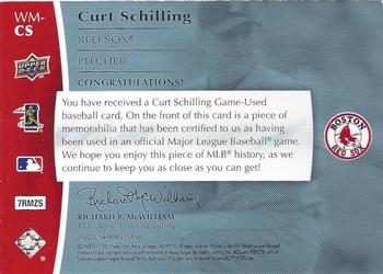 2008 SPx - Winning Materials Team Initials 99 #WM-CS Curt Schilling Back