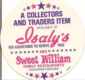 1976 Isaly's/Sweet William Discs #NNO Reggie Jackson Back