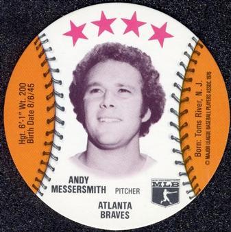 1976 Isaly's/Sweet William Discs #NNO Andy Messersmith Front