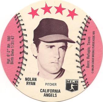 1976 Isaly's/Sweet William Discs #NNO Nolan Ryan Front