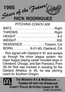 1995 Modesto A's #NNO Rick Rodriguez Back
