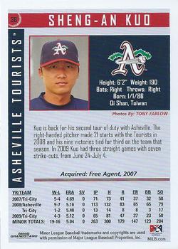 2010 Grandstand Asheville Tourists #NNO Sheng-An Kuo Back