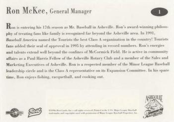 1996 Best Asheville Tourists #1 Ron McKee Back