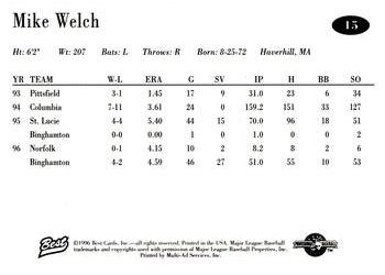 1996 Best AA All-Stars #15 Mike Welch Back