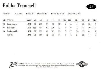 1996 Best AA All-Stars #28 Bubba Trammell Back
