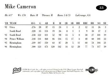 1996 Best AA All-Stars #33 Mike Cameron Back