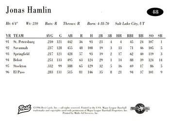 1996 Best AA All-Stars #48 Jonas Hamlin Back
