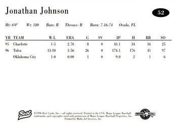 1996 Best AA All-Stars #52 Jonathan Johnson Back