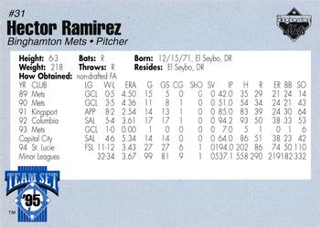 1995 Binghamton Mets #NNO Hector Ramirez Back
