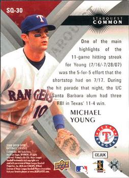 2008 Upper Deck - StarQuest Common #SQ-30 Michael Young Back