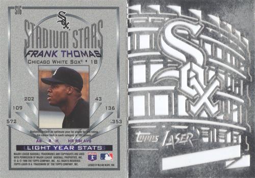 1996 Topps Laser - Stadium Stars #S16 Frank Thomas Back