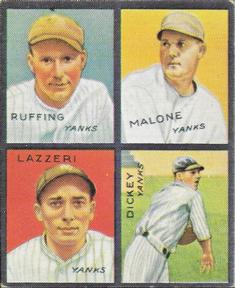 1985 Galasso 1935 Goudey 4-in-1 (reprint) #28 Bill Dickey /  Tony Lazzeri /  Pat Malone /  Red Ruffing Front