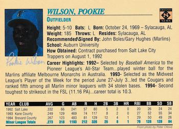 1995 Portland Sea Dogs #NNO Pookie Wilson Back