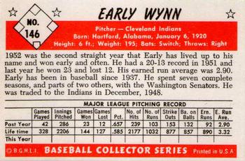 1983 Card Collectors 1953 Bowman Color Reprint #146 Early Wynn Back