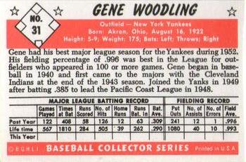 1983 Card Collectors 1953 Bowman Black & White Reprint #31 Gene Woodling Back